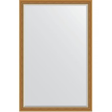 Зеркало Evoform Exclusive 173х113 BY 3613 с фацетом в багетной раме - Состаренное золото с плетением 70 мм
