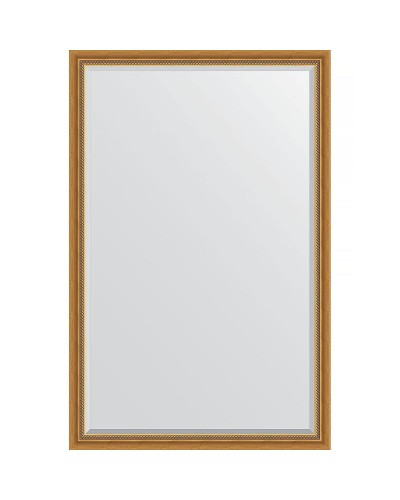 Зеркало Evoform Exclusive 173х113 BY 3613 с фацетом в багетной раме - Состаренное золото с плетением 70 мм