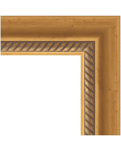 Зеркало Evoform Exclusive 173х113 BY 3613 с фацетом в багетной раме - Состаренное золото с плетением 70 мм