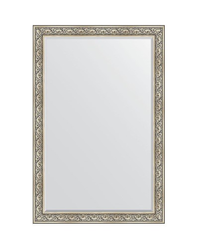 Зеркало Evoform Exclusive 180х120 BY 3632 с фацетом в багетной раме - Барокко серебро 106 мм