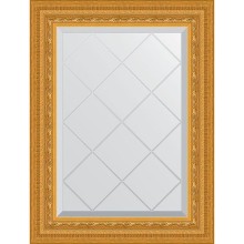 Зеркало Evoform Exclusive-G 72х55 BY 4009 с гравировкой в багетной раме - Сусальное золото 80 мм