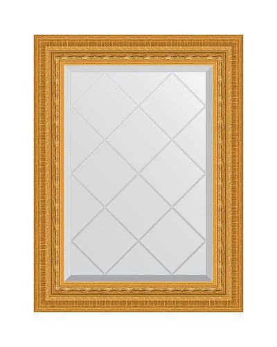 Зеркало Evoform Exclusive-G 72х55 BY 4009 с гравировкой в багетной раме - Сусальное золото 80 мм