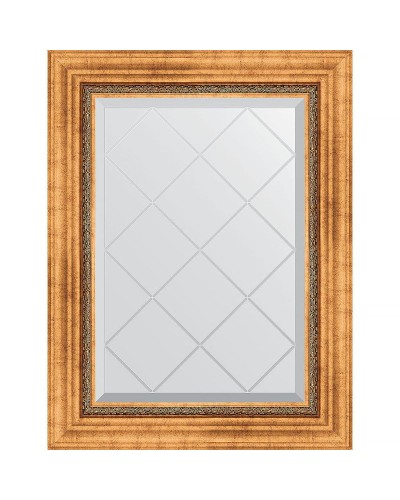 Зеркало Evoform Exclusive-G 74х56 BY 4017 с гравировкой в багетной раме - Римское золото 88 мм