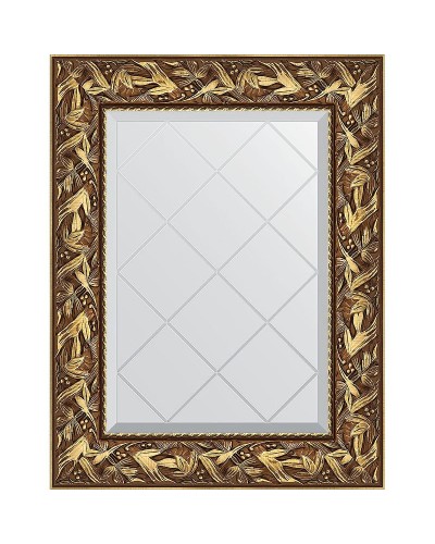 Зеркало Evoform Exclusive-G 76х59 BY 4027 с гравировкой в багетной раме - Византия золото 99 мм