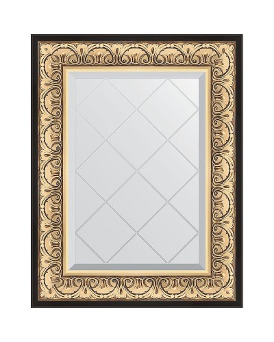 Зеркало Evoform Exclusive-G 77х60 BY 4036 с гравировкой в багетной раме - Барокко золото 106 мм