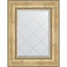 Зеркало Evoform Exclusive-G 80х62 BY 4041 с гравировкой в багетной раме - Состаренное серебро с орнаментом 120 мм