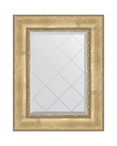 Зеркало Evoform Exclusive-G 80х62 BY 4041 с гравировкой в багетной раме - Состаренное серебро с орнаментом 120 мм