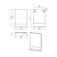 Алиса - 50 Зеркало белое с полкой