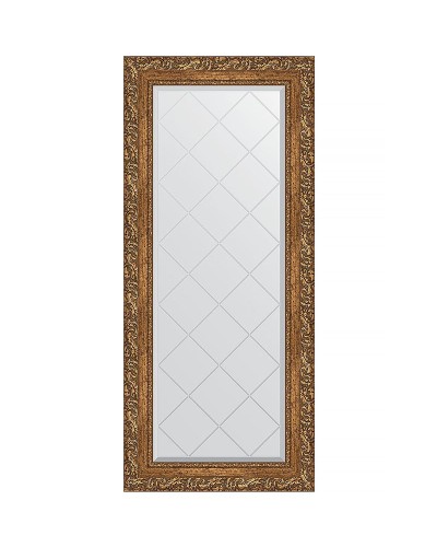 Зеркало Evoform Exclusive-G 125х55 BY 4056 с гравировкой в багетной раме - Виньетка бронзовая 85 мм