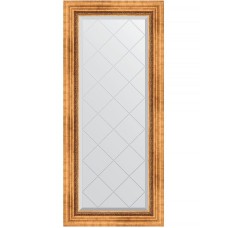 Зеркало Evoform Exclusive-G 126х56 BY 4060 с гравировкой в багетной раме - Римское золото 88 мм