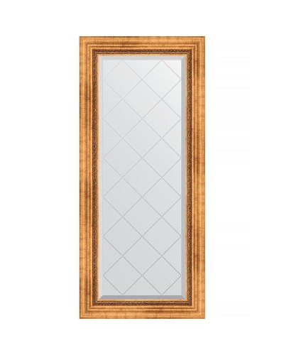 Зеркало Evoform Exclusive-G 126х56 BY 4060 с гравировкой в багетной раме - Римское золото 88 мм