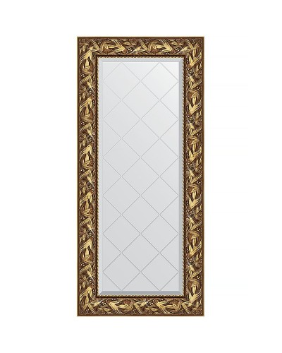 Зеркало Evoform Exclusive-G 128х59 BY 4070 с гравировкой в багетной раме - Византия золото 99 мм