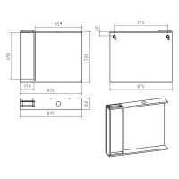 Алиса - 90 Зеркало белое с 1 шкафчиком левое