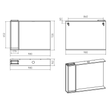Алиса -100 Зеркало белое с 1 шкафчиком левое
