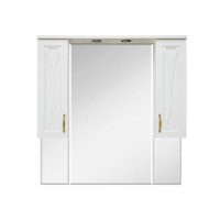 Амбра -100 зеркало-шкаф (свет) белое