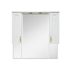 Амбра -100 зеркало-шкаф (свет) белое