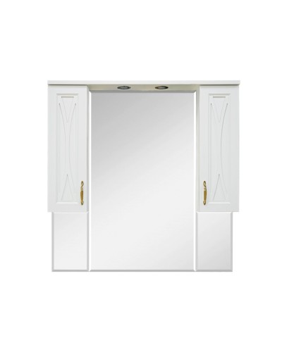 Амбра -100 зеркало-шкаф (свет) белое