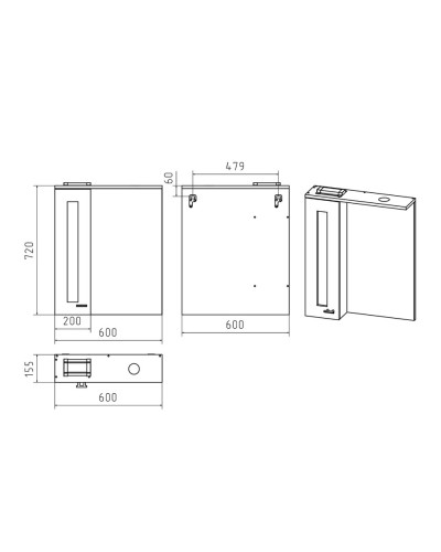 Урал - 60 Зеркало-шкаф со светом левый