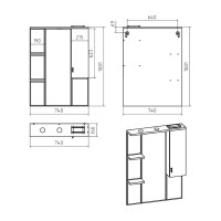 Дива - 75 Зеркало-шкаф со светом правое
