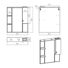 Дива - 85 Зеркало-шкаф со светом правое