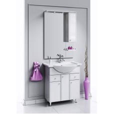 Зеркало со шкафом Aqwella Барселона 80 Ba.02.08 с подсветкой Белое