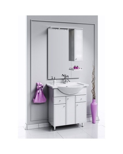 Зеркало со шкафом Aqwella Барселона 70 Ba.02.07 с подсветкой Белое