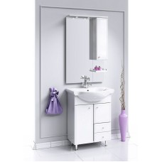 Зеркало со шкафом Aqwella Барселона 60 Ba.02.06 с подсветкой Белое