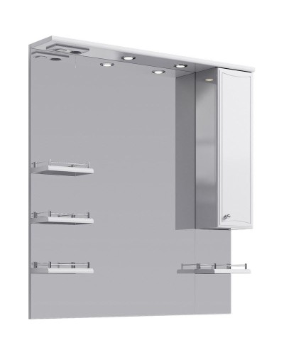 Зеркало со шкафом Aqwella Барселона 100 Ba.02.10 с подсветкой Белое