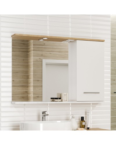 Респект -120 Зеркало правое (белая ПВХ/Дуб Тиссано)