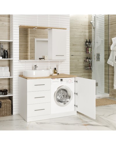 Респект -120 Зеркало правое (белая ПВХ/Дуб Тиссано)