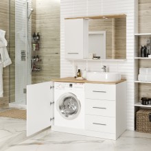 Респект -120 Зеркало левое (белая ПВХ/Дуб Тиссано)