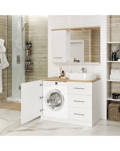 Респект -120 Зеркало левое (белая ПВХ/Дуб Тиссано)