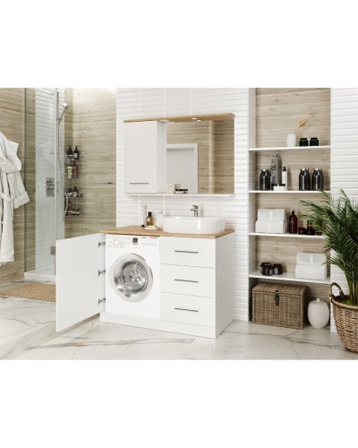 Респект -120 Зеркало левое (белая ПВХ/Дуб Тиссано)