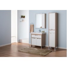 Зеркало со шкафом Aquanet Гретта 75 173986 с подсветкой R Дуб светлый