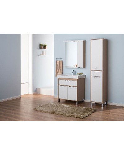 Зеркало со шкафом Aquanet Гретта 75 173986 с подсветкой R Дуб светлый