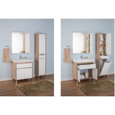 Зеркало со шкафом Aquanet Гретта 75 173986 с подсветкой R Дуб светлый