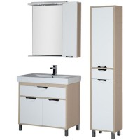 Зеркало со шкафом Aquanet Гретта 90 173987 с подсветкой R Дуб светлый