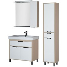 Зеркало со шкафом Aquanet Гретта 90 173987 с подсветкой R Дуб светлый