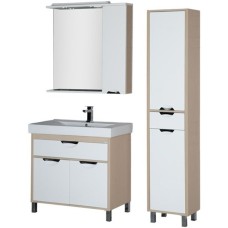 Зеркало со шкафом Aquanet Гретта 90 173987 с подсветкой R Дуб светлый