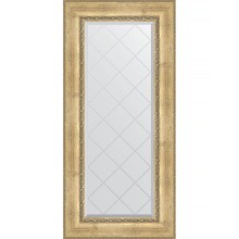 Зеркало Evoform Exclusive-G 132х62 BY 4084 с гравировкой в багетной раме - Состаренное серебро с орнаментом 120 мм