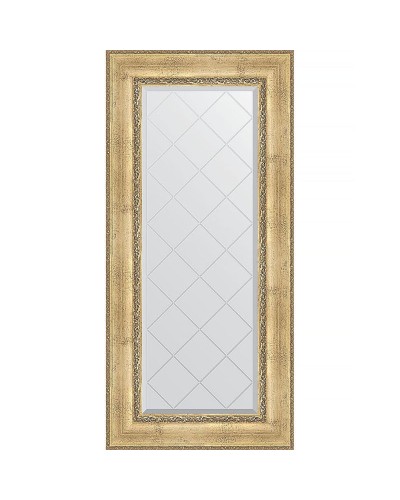 Зеркало Evoform Exclusive-G 132х62 BY 4084 с гравировкой в багетной раме - Состаренное серебро с орнаментом 120 мм