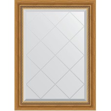 Зеркало Evoform Exclusive-G 86х63 BY 4088 с гравировкой в багетной раме - Состаренное золото с плетением 70 мм