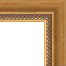 Зеркало Evoform Exclusive-G 86х63 BY 4088 с гравировкой в багетной раме - Состаренное золото с плетением 70 мм