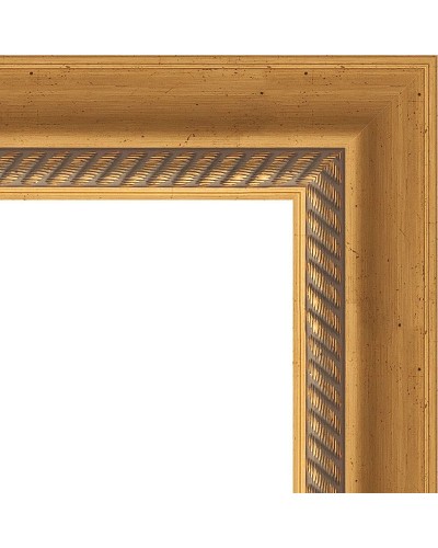 Зеркало Evoform Exclusive-G 86х63 BY 4088 с гравировкой в багетной раме - Состаренное золото с плетением 70 мм