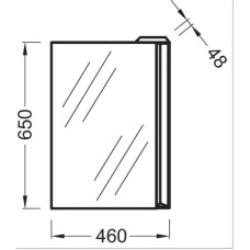 Зеркало с флуоресцентной подсветкой справа 46x65 см Jacob Delafon Reve EB581-NF