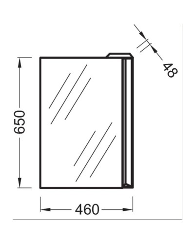 Зеркало с флуоресцентной подсветкой справа 46x65 см Jacob Delafon Reve EB581-NF
