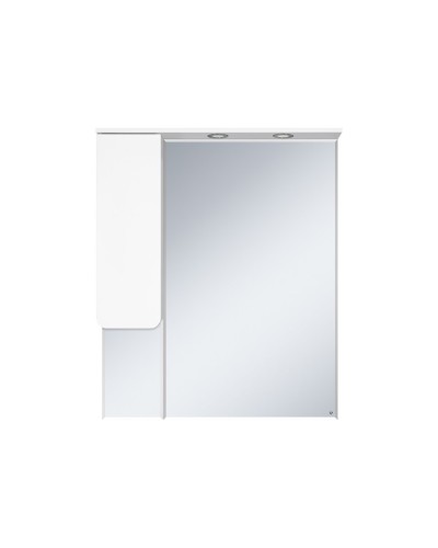 Чегет - 85 Зеркало - шкаф лев. (свет)  белая эмаль