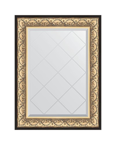 Зеркало Evoform Exclusive-G 92х70 BY 4122 с гравировкой в багетной раме - Барокко золото 106 мм