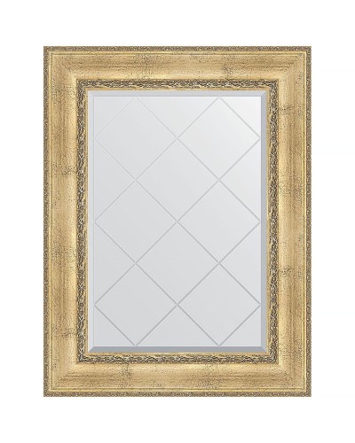 Зеркало Evoform Exclusive-G 95х72 BY 4127 с гравировкой в багетной раме - Состаренное серебро с орнаментом 120 мм