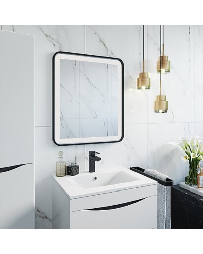 Зеркало Iddis Cloud 80 с подсветкой Черный матовый